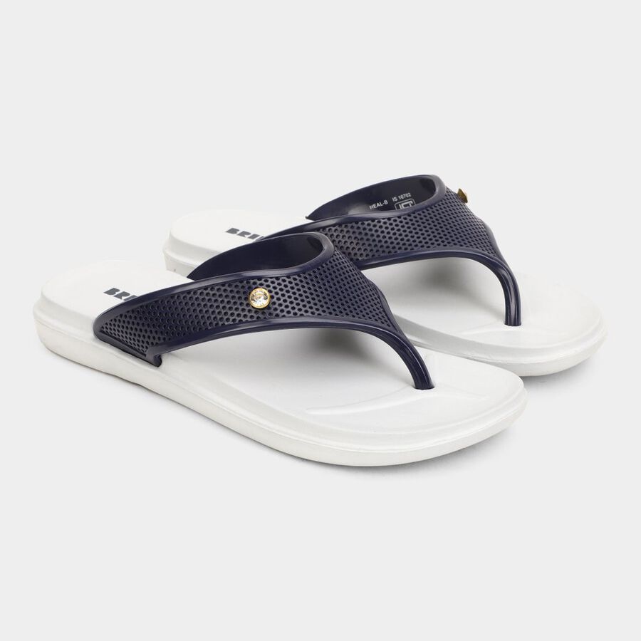 Womens Moulded Sliders, Navy Blue, large image number null