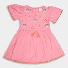 Girls' Cotton Frock, Pink, small image number null