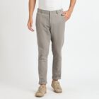 Men's 100% Cotton Slim Fit Casual Trousers, Light Grey, small image number null