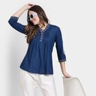 Ladies' Kurti, Teal Blue, small image number null