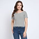 Ladies' Round Neck T-Shirt, काला, small image number null