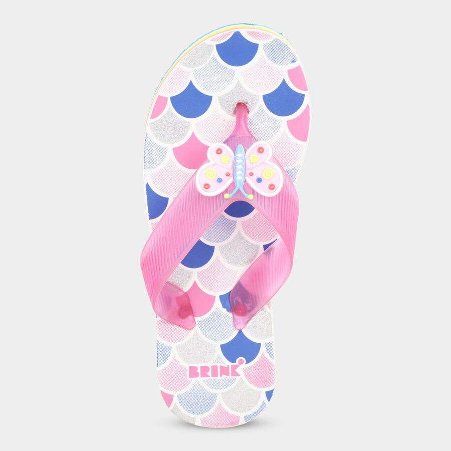 Kids' Print Slippers, Pink, large image number null