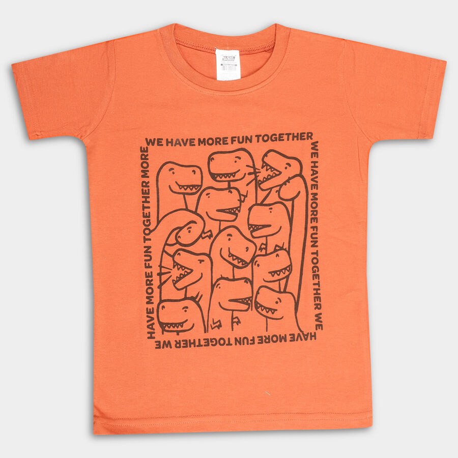 बॉयज टी-शर्ट, भूरा, large image number null