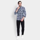 Men's 100% Cotton Casual Shirt, Dark Blue, small image number null