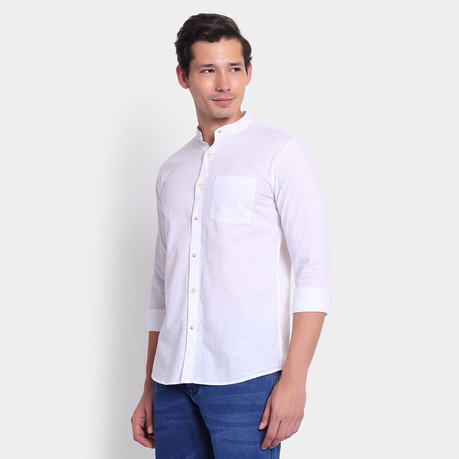 Men's Cotton Casual Shirt, सफ़ेद, large image number null