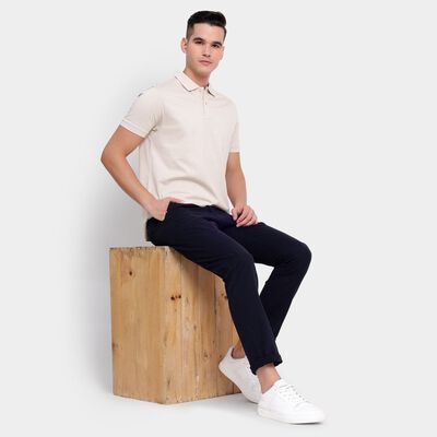 Men's 100% Cotton Slim Fit Casual Trousers