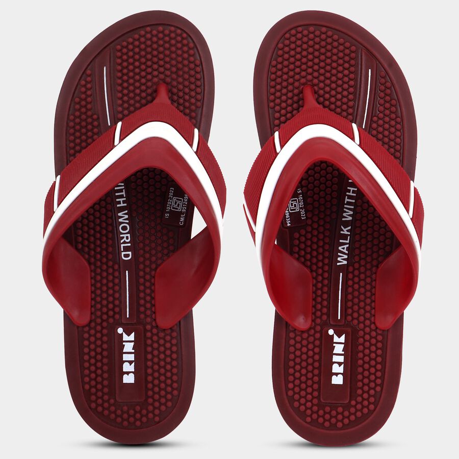 Mens Print Flip Flops, लाल, large image number null