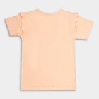 Girls' Cotton T-Shirt, पीच, small image number null