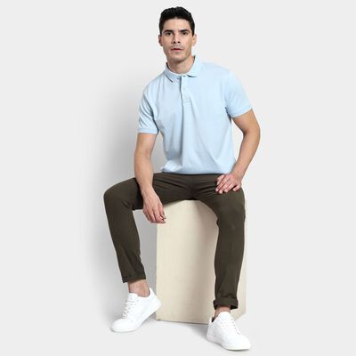 Men's 100% Cotton Slim Fit Casual Trousers