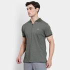 Men's Collared Half Sleeves T-Shirt, Dark Green, small image number null