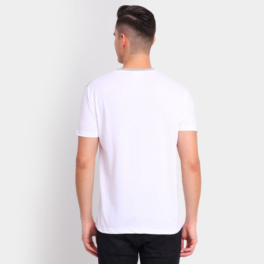 Men's Henley Half Sleeves T-Shirt, White, large image number null