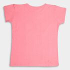 Girls' Cotton T-Shirt, गुलाबी, small image number null