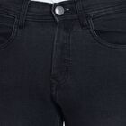 Men's Slim Fit Jeans, काला, small image number null