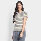 Ladies' Round Neck T-Shirt, मस्टर्ड, small image number null