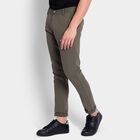 Men's 100% Cotton Slim Fit Casual Trousers, ओलिव, small image number null