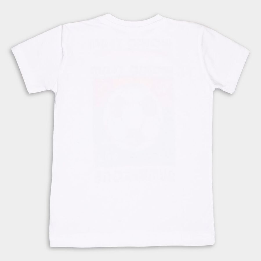 Boys' Cotton T-Shirt, सफ़ेद, large image number null