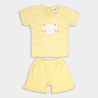 Infant Girl's Cotton Short Set, Yellow, small image number null