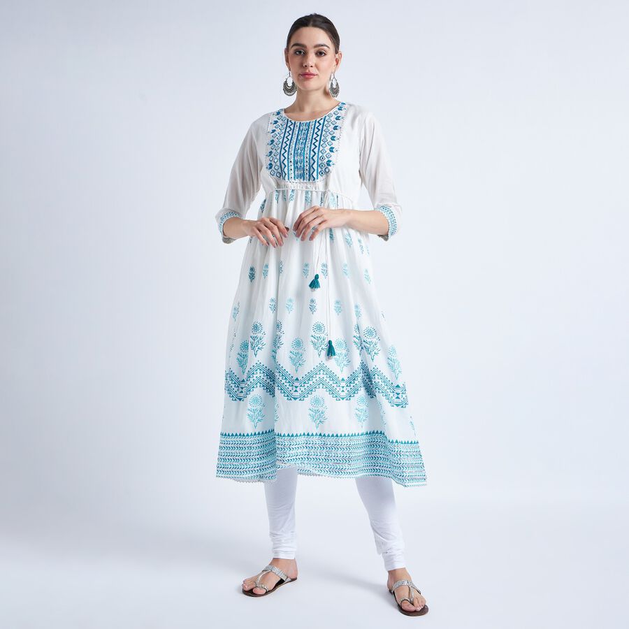 Ladies' Cotton Kurta, Light Blue, large image number null