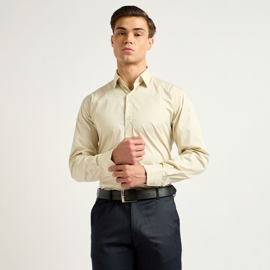 Men's Formal Shirt, Beige, large image number null