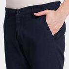 Men's Slim Fit Casual Trousers, नेवी ब्लू, small image number null