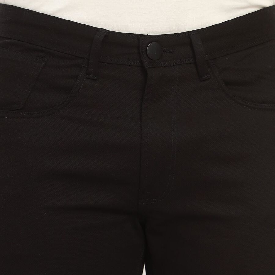 Men's Slim Fit Casual Trousers, Black, large image number null