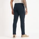 Men's 100% Cotton Slim Fit Casual Trousers, Navy Blue, small image number null