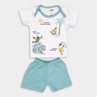 Infants' Cotton Baba Suit, टील ब्लू, small image number null