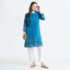 Ladies' Kurta, Teal Blue, small image number null