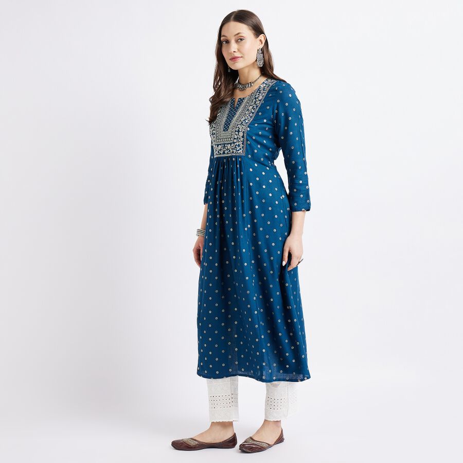 Ladies' Kurta, Teal Blue, large image number null