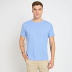 Men's Round Neck Half Sleeves T-Shirt, Light Blue, small image number null