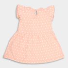 Infant Girl's Cotton Frock, पीच, small image number null