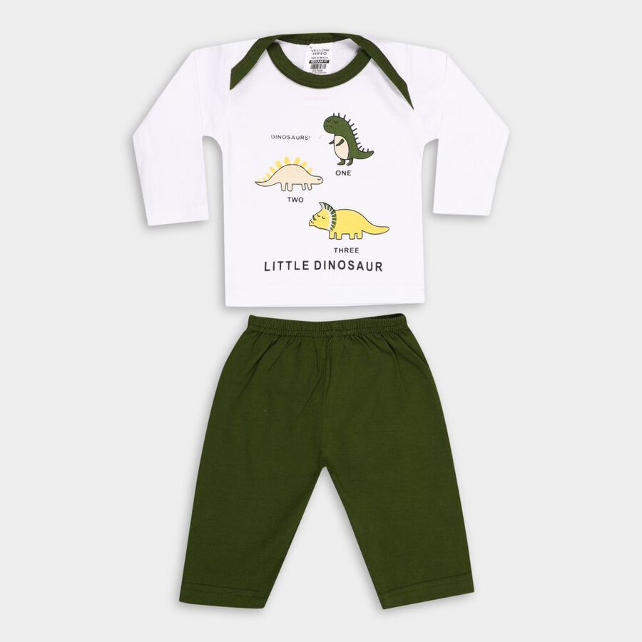 Infant Boy's Cotton Baba Suit, Olive, large image number null