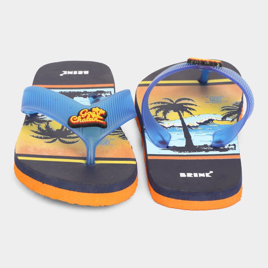 Kids Printed Flip Flops, Navy Blue, large image number null