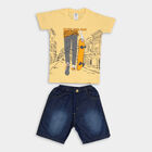 Boys' Cotton Woven Baba Suit, Mustard, small image number null