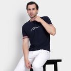 Men's Round Neck Half Sleeves T-Shirt, Navy Blue, small image number null