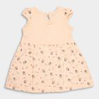 Infant Girl's Cotton Frock, पीच, small image number null