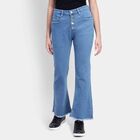 Basic Wash High Rise Boot Cut Jeans, Mid Blue, small image number null