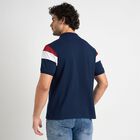 Mens' 100% Cotton Collared Half Sleeves T-Shirt, Navy Blue, small image number null