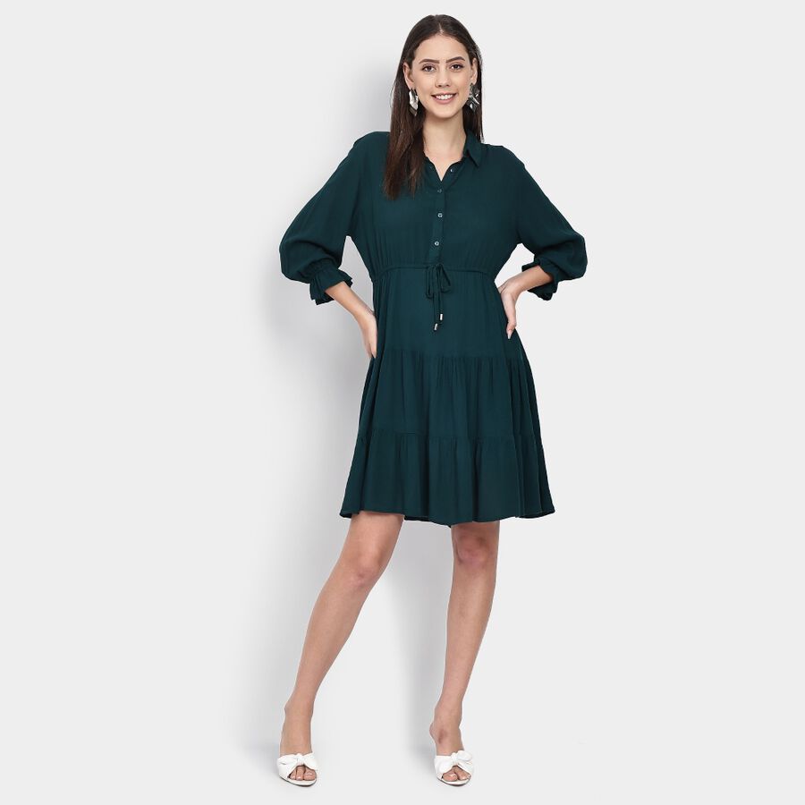 Ladies' Dress, Dark Green, large image number null