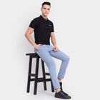 Men's 100% Cotton Slim Fit Casual Trousers, हल्का नीला, small image number null