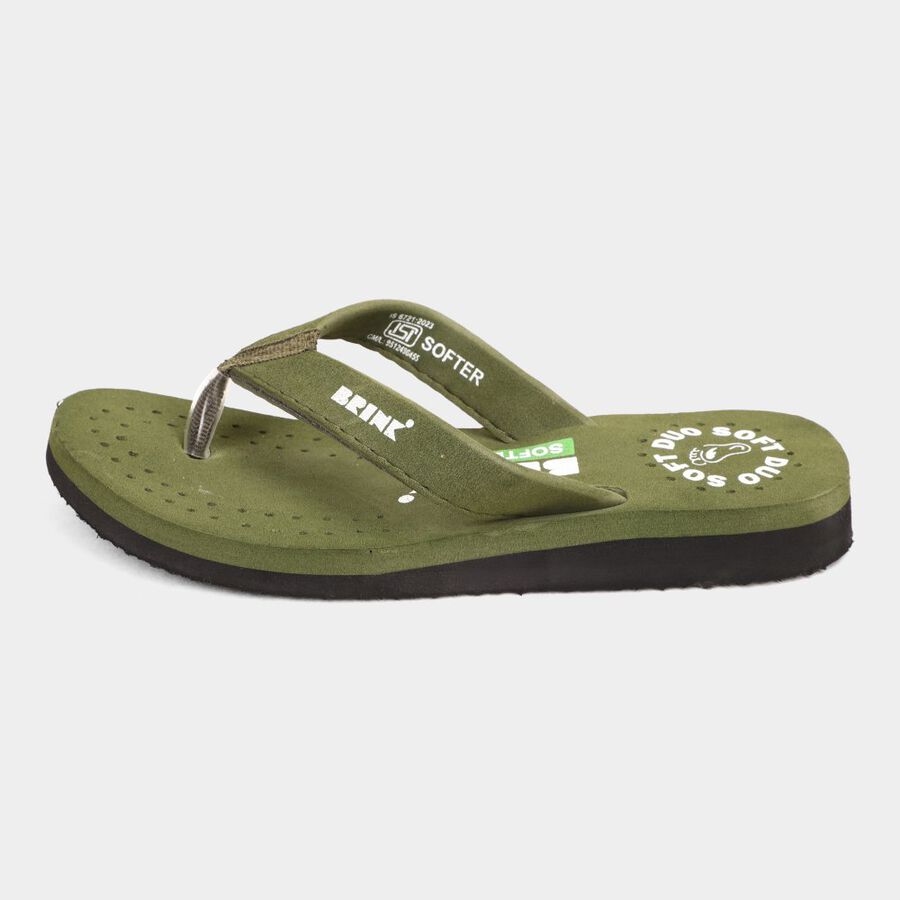 Ladies' Print Sliders, Olive, large image number null