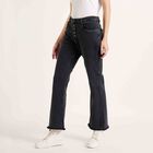 Basic Wash High Rise Boot Cut Jeans, Black, small image number null