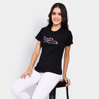 Ladies' Round Neck T-Shirt, काला, small image number null