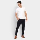 Men's Slim Fit Casual Trousers, Navy Blue, small image number null