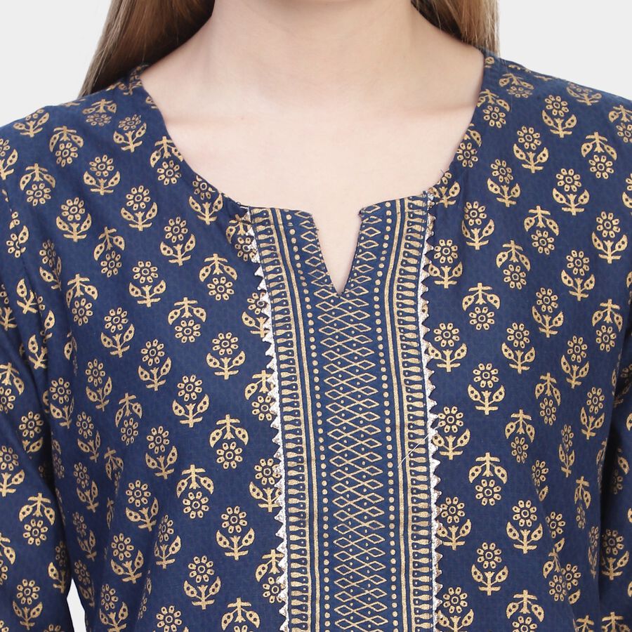 Ladies' Kurta, Navy Blue, large image number null