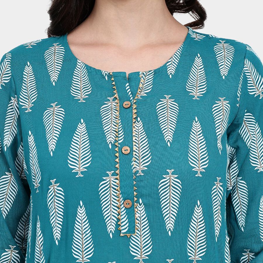 Ladies' Kurta, Dark Green, large image number null