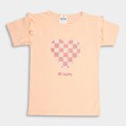 Girls' Cotton T-Shirt, Peach, small image number null