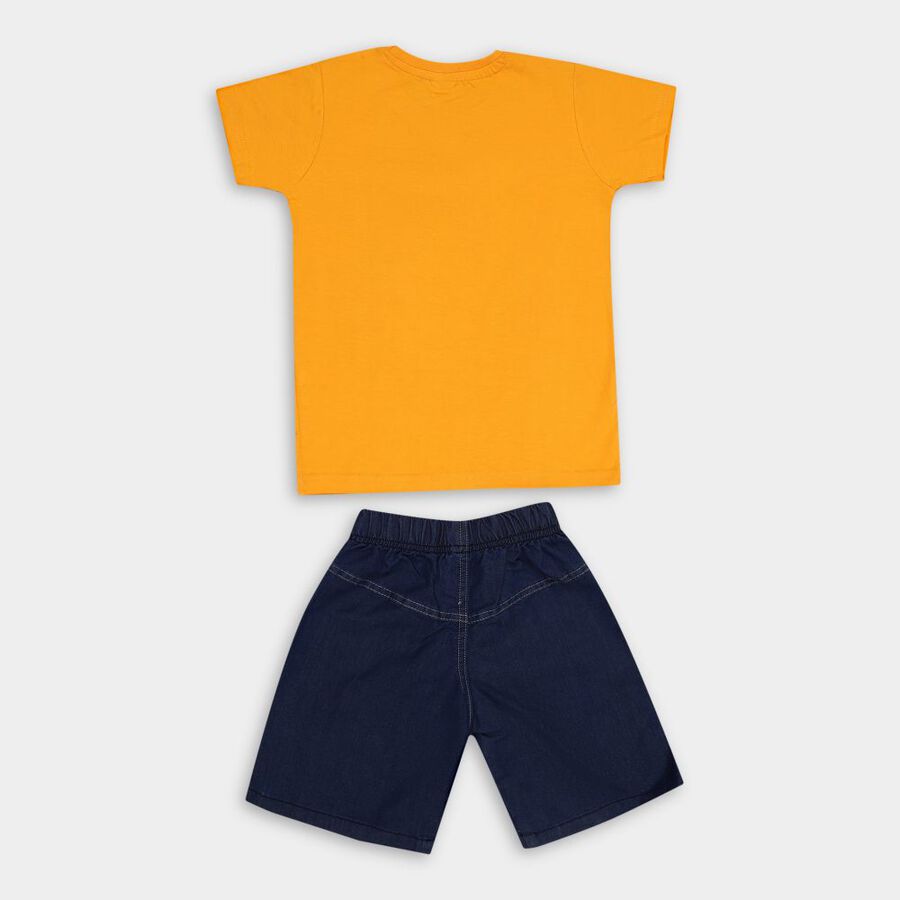 Boys' Cotton Woven Baba Suit, Mustard, large image number null