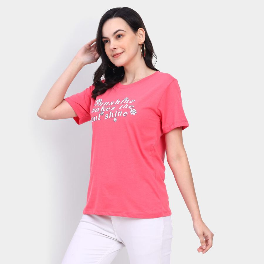 Ladies' Round Neck T-Shirt, Coral, large image number null