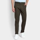 Men's 100% Cotton Slim Fit Casual Trousers, Olive, small image number null